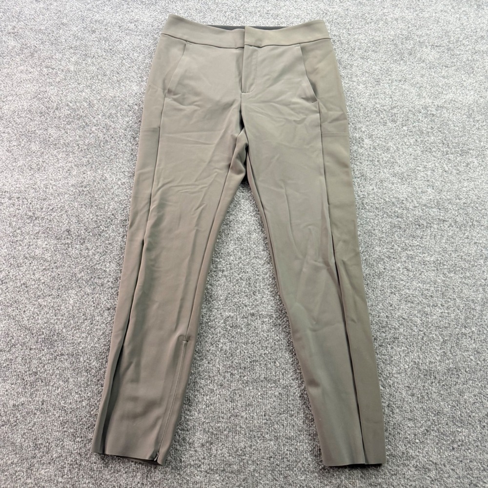 Athleta Stellar Trouser Slim Leg Travel Work Pants Size 6 Olive Green Womens